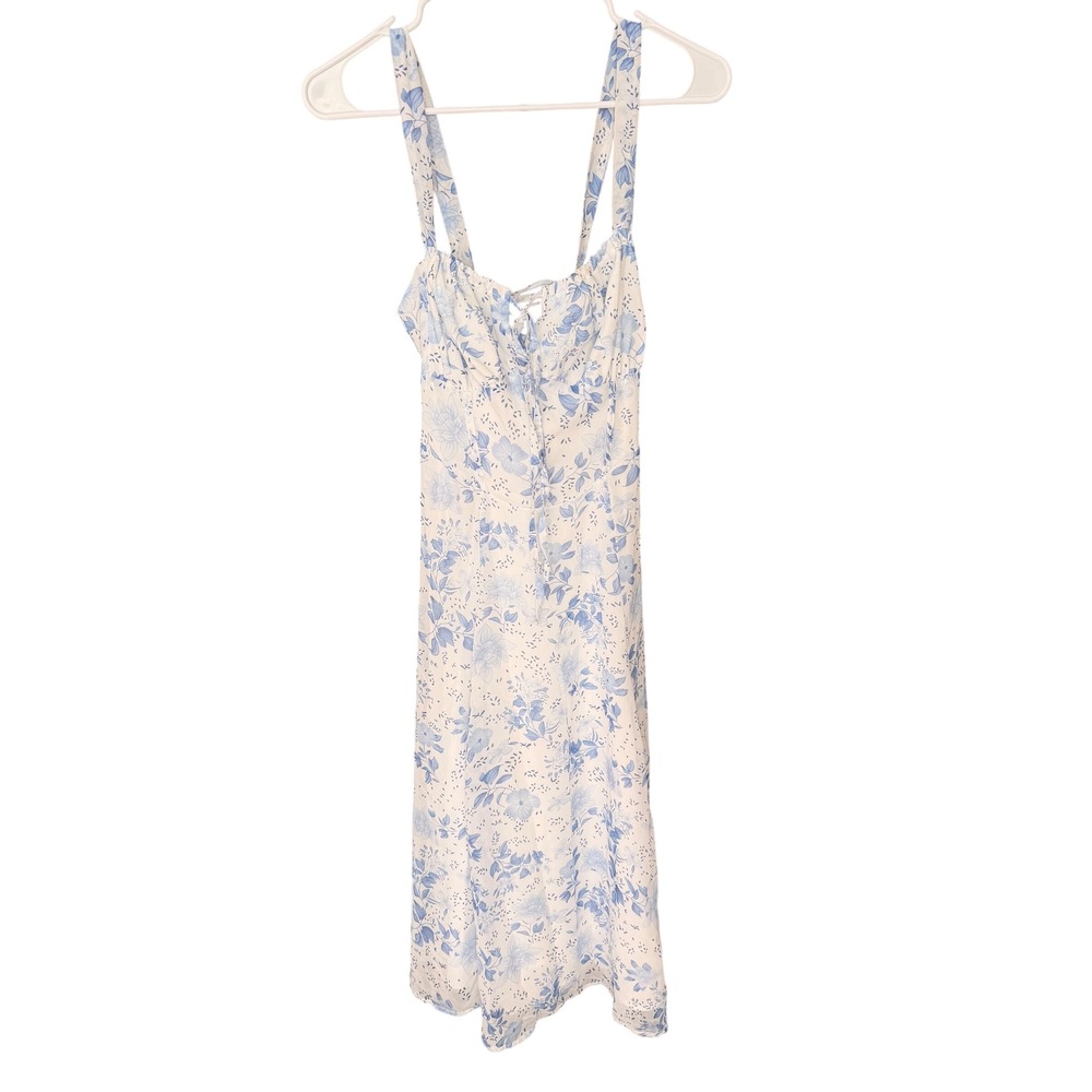 Rihoas Floral Lace Up Back Midi Dress Size S